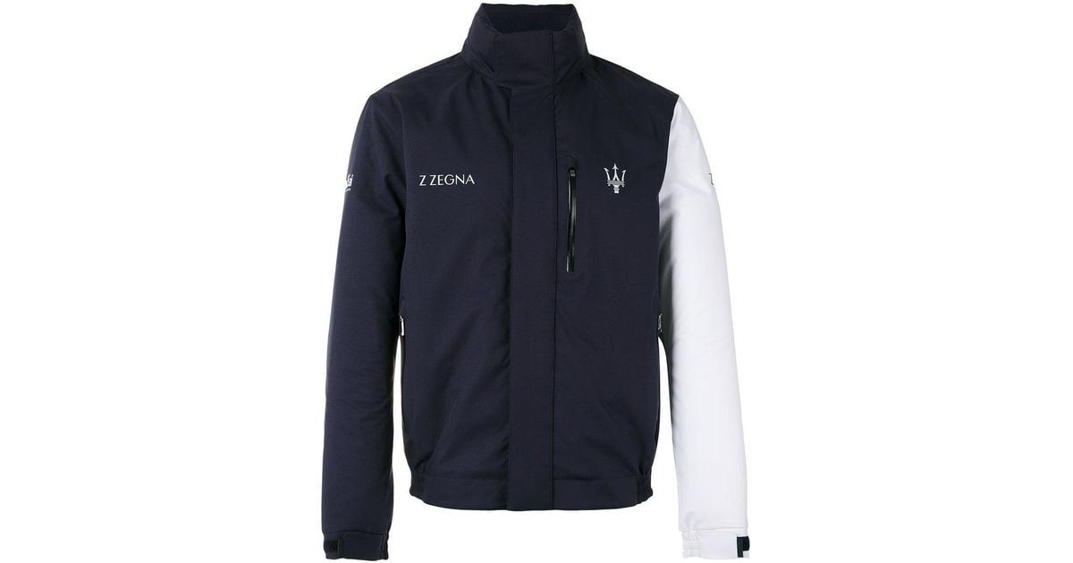 ZEGNA Contrast Sleeve Maserati Jacket in Black for Men | Lyst