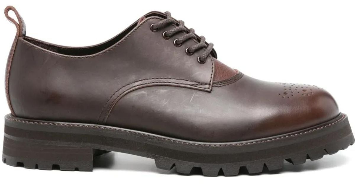 Hender Scheme Commando Blucher Leather Derby Shoes in Brown | Lyst