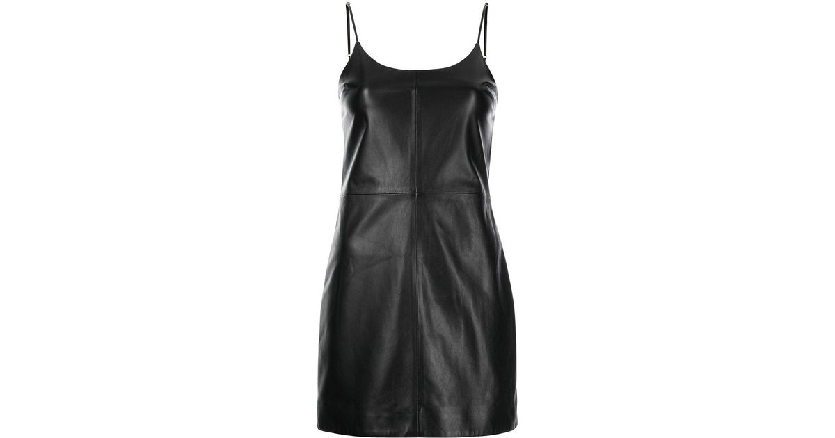 Amiri Short Leather Dress in Black - Lyst