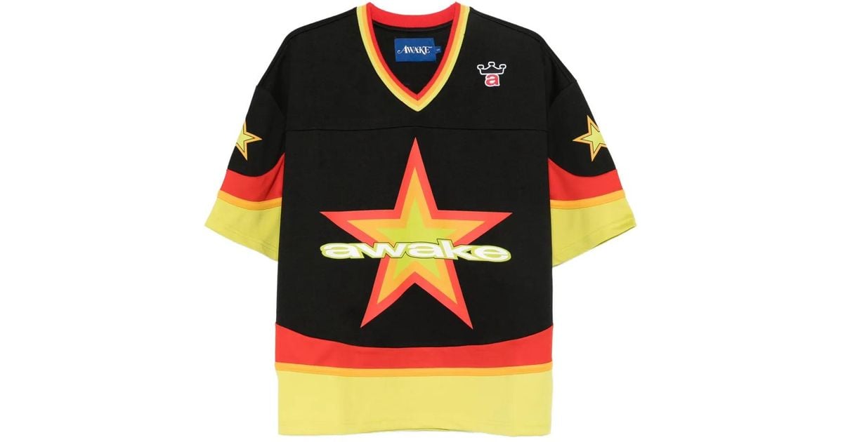 AWAKE NY Star-Print T-Shirt in Black for Men | Lyst