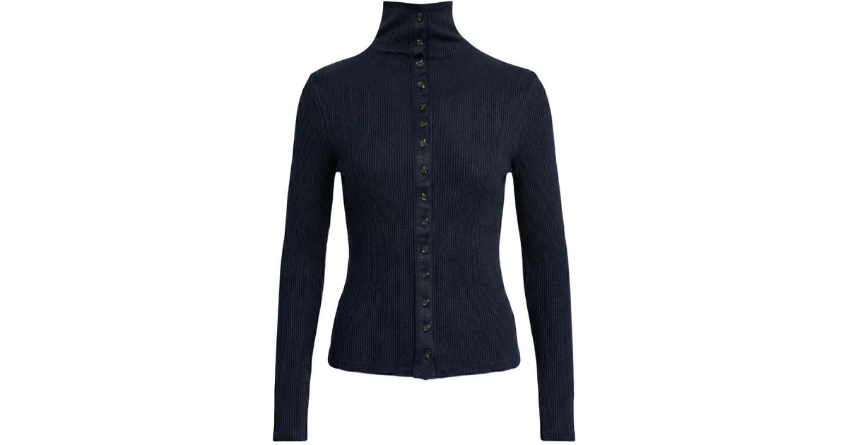 Ribbed Rag Rag & Bone Button Ribbed Knitwear in Blue | Lyst