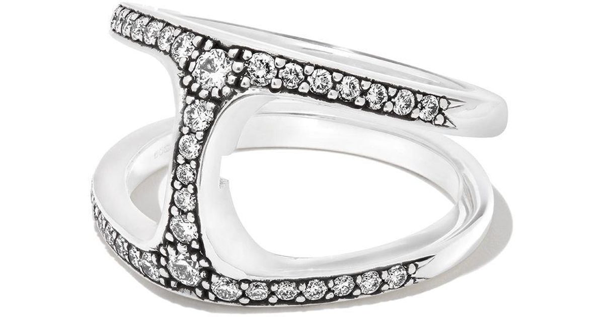 Hoorsenbuhs Sterling Silver Phantom Click Diamond Ring in Metallic for