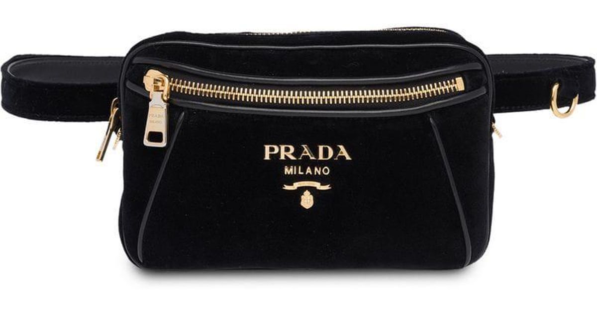 Prada Velvet And Leather Belt Bag in 