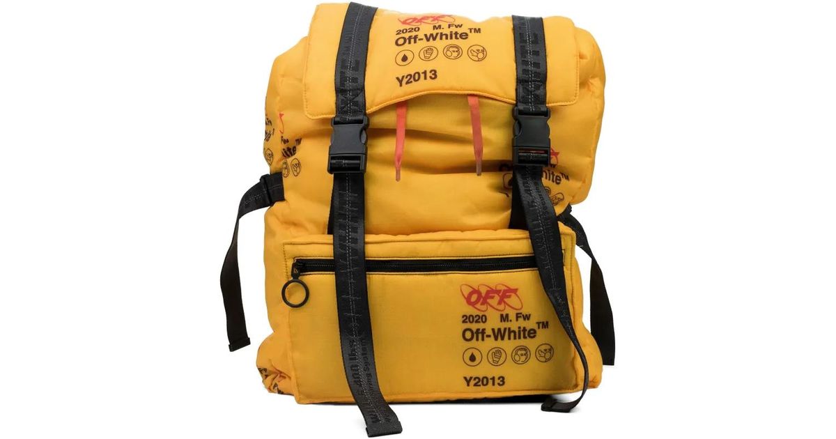 メンズ Off-White c/o Virgil Abloh ロゴ バックパック イエロー | Lyst