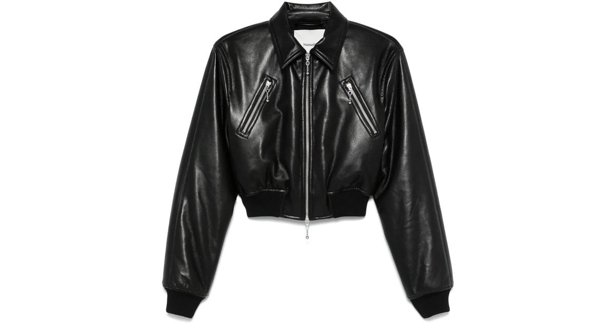 【Nanushka】 Aveline fauxレザーパファージャケット Aveline - Okobor™ Alt-Leather Jacket - Black – Nanushka