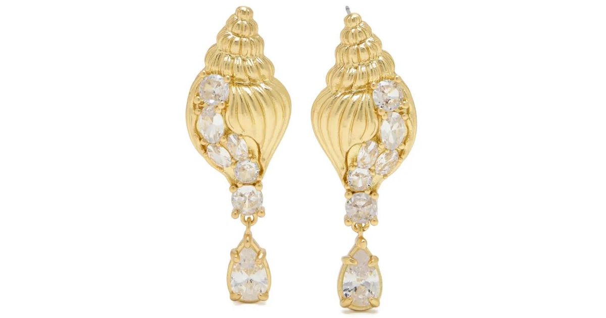 Oceanus Shell-Embellishment Earrings in Metallic | Lyst UK
