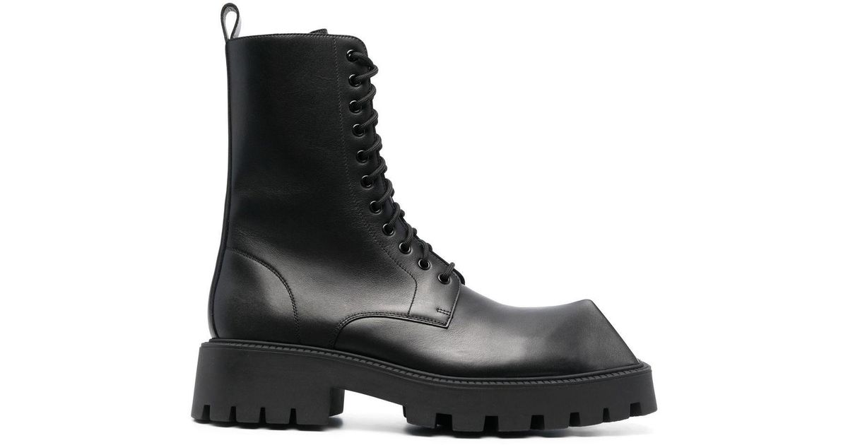 Balenciaga Leather Rhino Lace-up Boots in Black for Men | Lyst