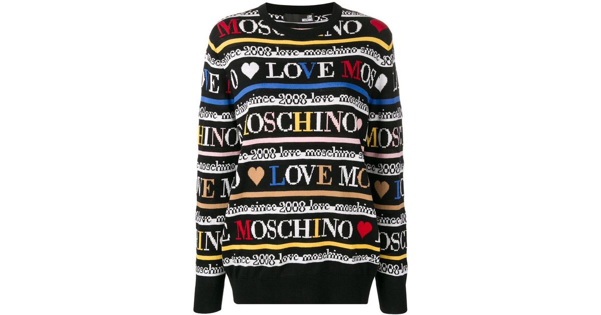 moschino all over print jumper