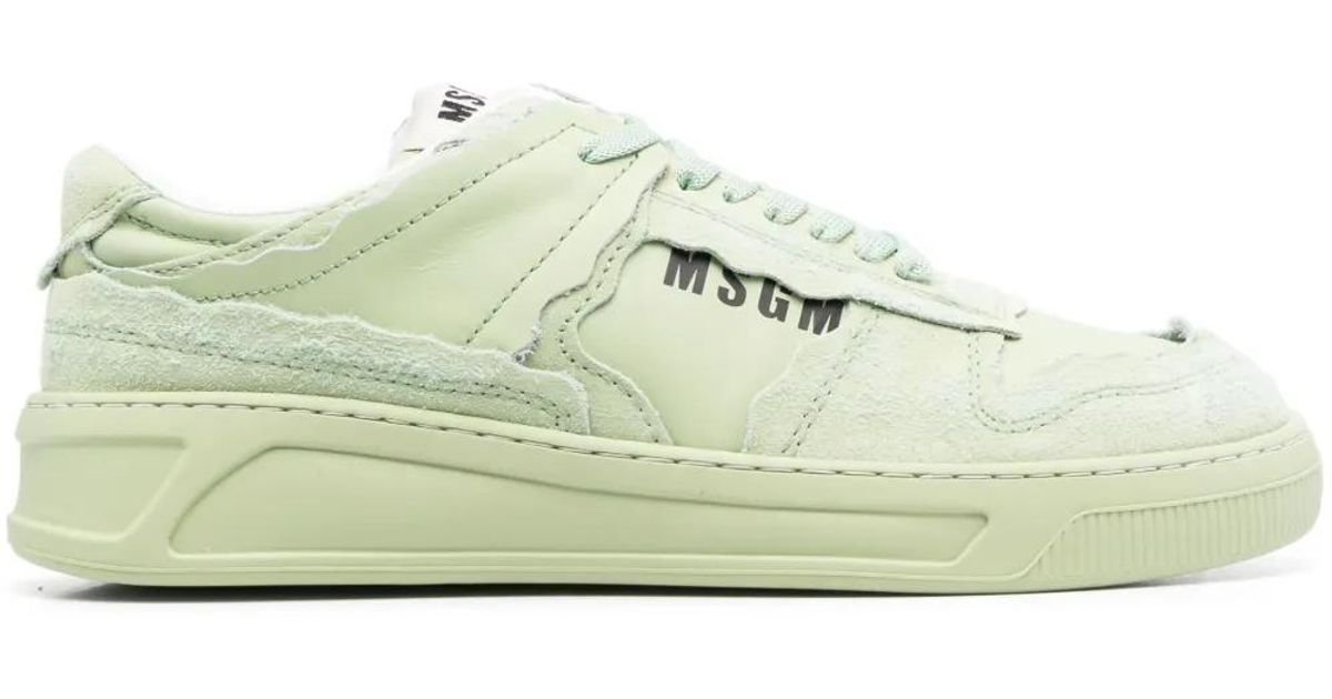 Msgm Vortex MSGM Panelled Low-Top Sneakers in Green for Men | Lyst