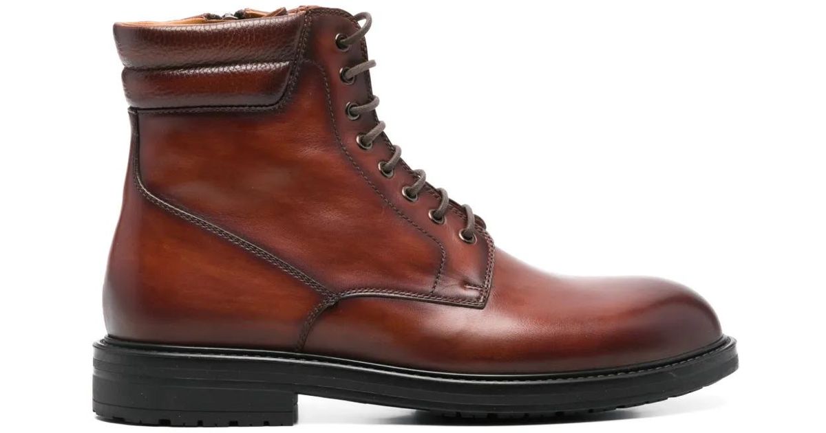 Chelsea Magnanni Red Magnanni Leather Chelsea Boots In Brown
