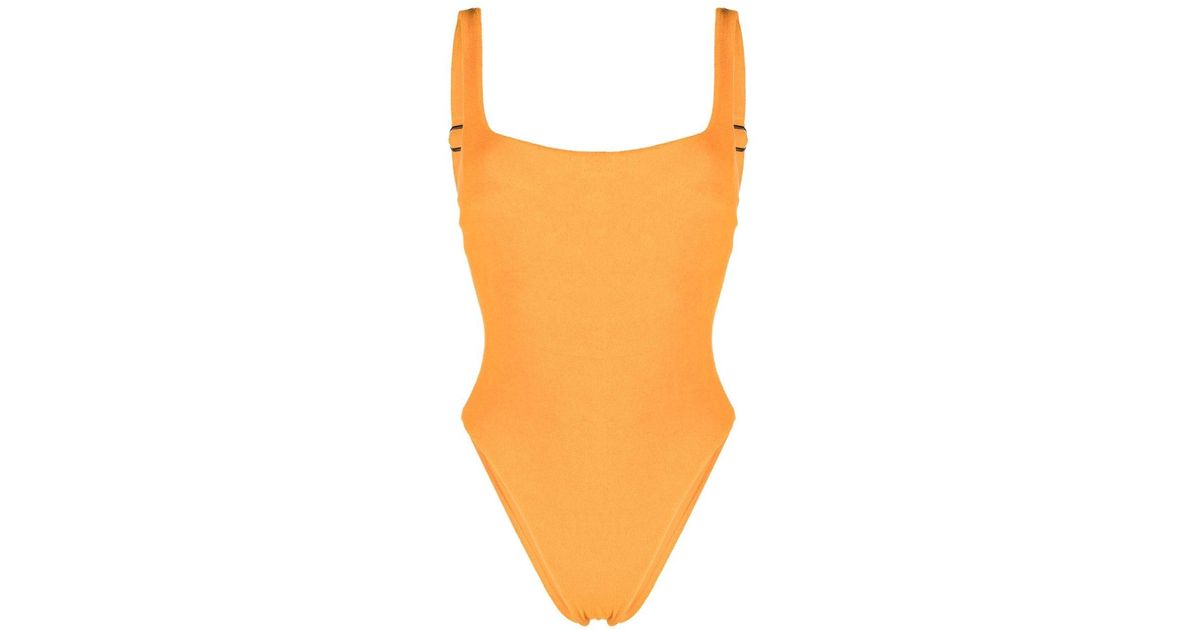 Form and Fold The Square Mango Terry Swimsuit in Orange | Lyst UK
