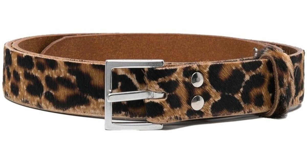 Martine Rose Cheetah-Print Calf-Hair Belt in Brown for Men | Lyst UK