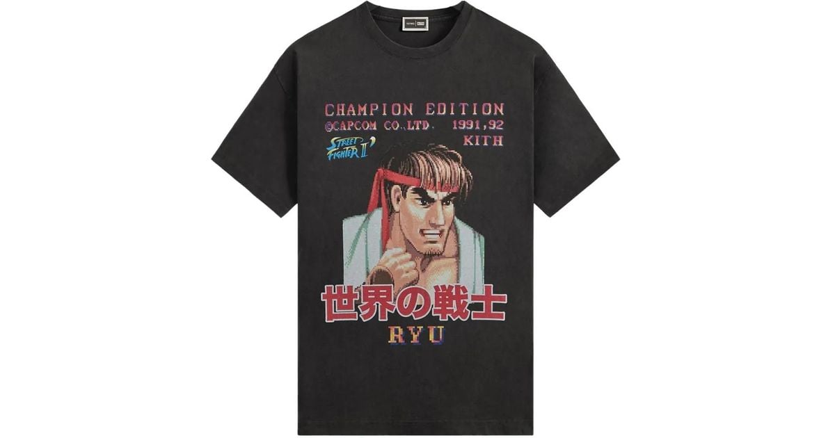 Kith X Capcom Ryu Printed T-Shirt in Black for Men | Lyst Canada