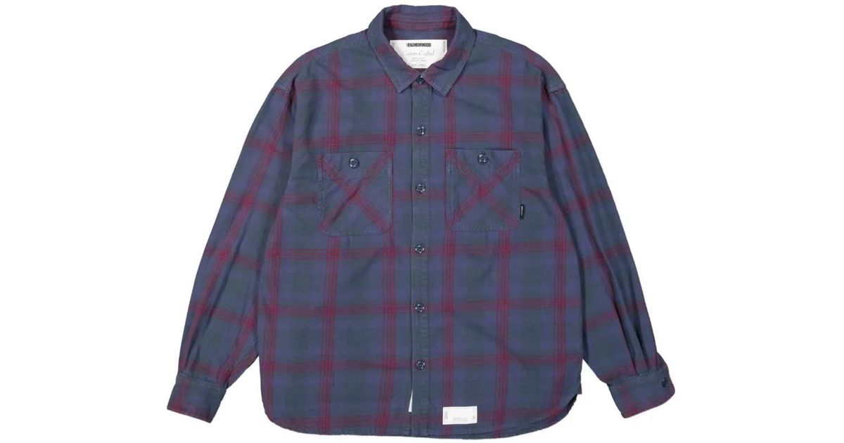 Neighborhood Savage Tartan-Check Shirt in Blue for Men | Lyst