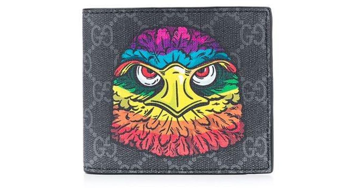 Gucci Leather Eagle Wallet in Black for 