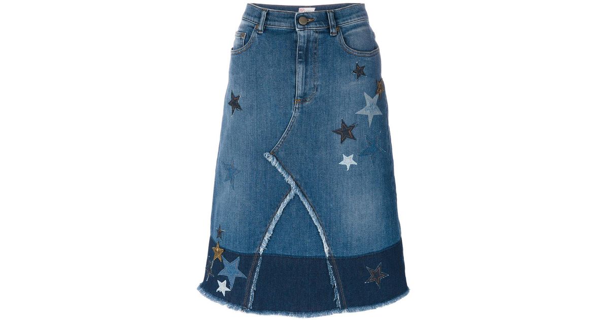 red valentino denim skirt