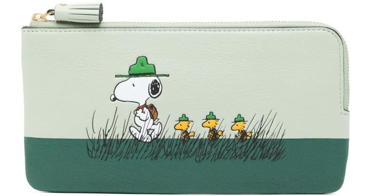 Anya Hindmarch X Peanuts スヌーピー 財布 グリーン | Lyst