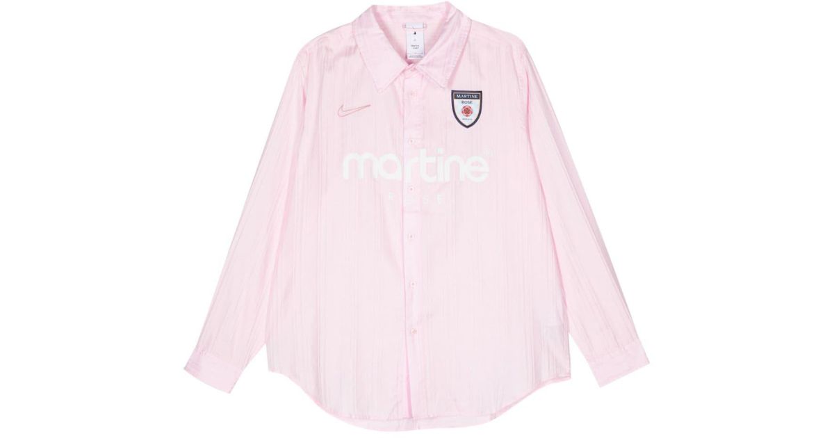 Martine Rose X Nike Logo-appliqué Cotton Shirt in Pink | Lyst UK
