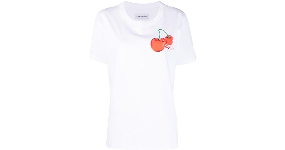 Stand Studio Logo-print Organic Cotton T-shirt in White | Lyst