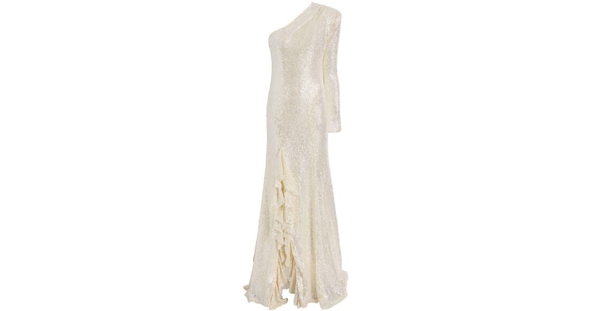Cinq À Sept Angeline Gown Sequin Long Dress in White | Lyst