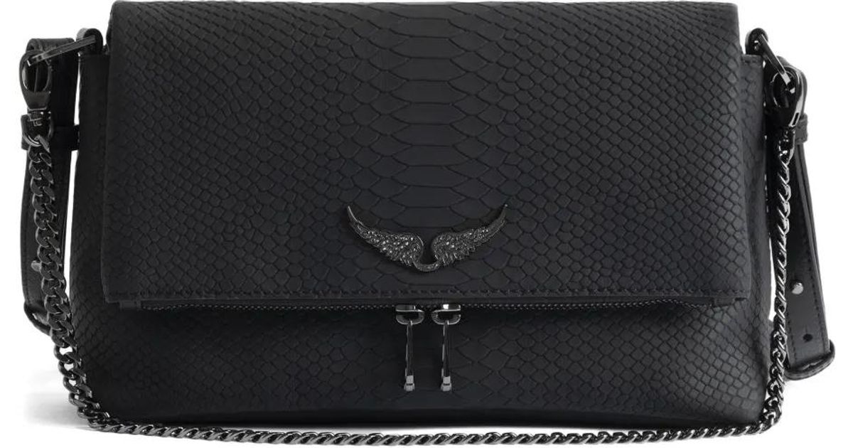 Zadig & Voltaire Rocky Ii Soft Savage Shoulder Bag in Black | Lyst