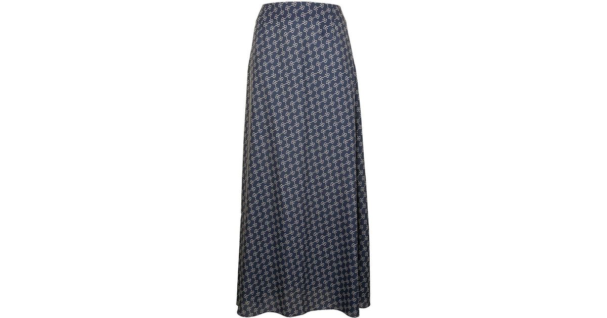 ROKH High-rise Monogram-patterned Skirt in Blue | Lyst Canada