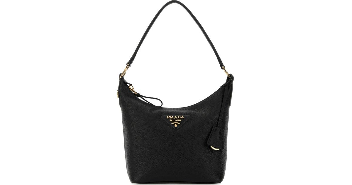 PRA 18 DYNAMIQUE LOGO TOTE BAG IN BLACK CALFSKIN