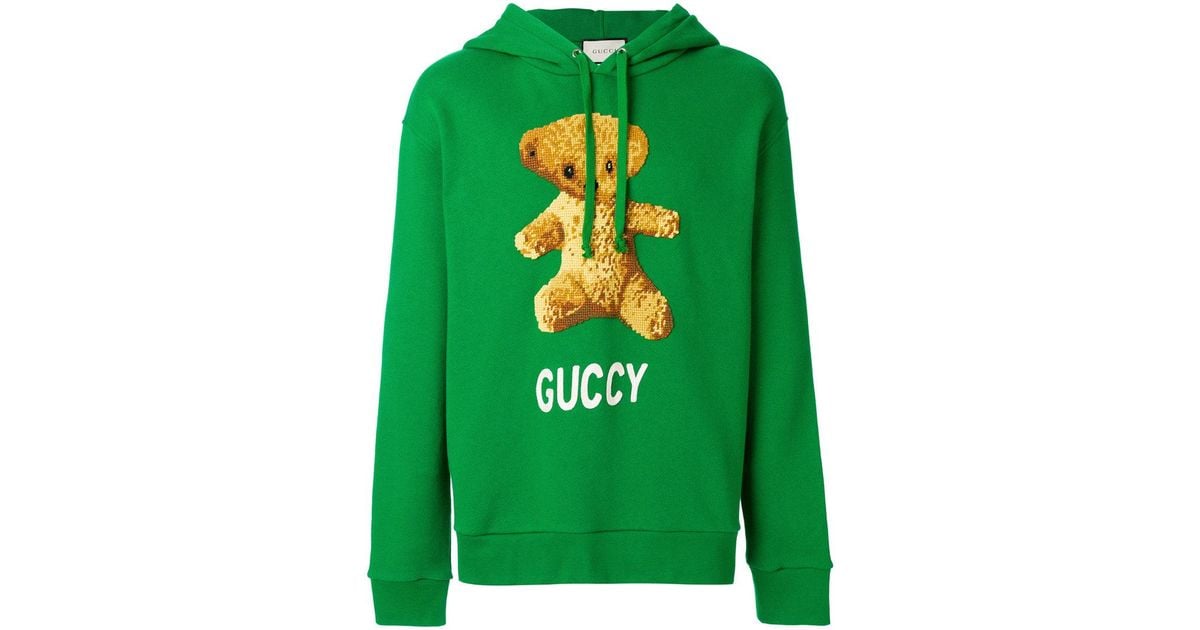 gucci sweater with green bear