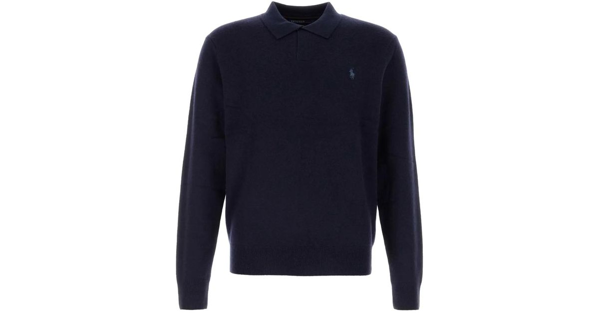 Polo Ralph Lauren Classic Polo Collar Long Sleeve Pullover in Blue for ...