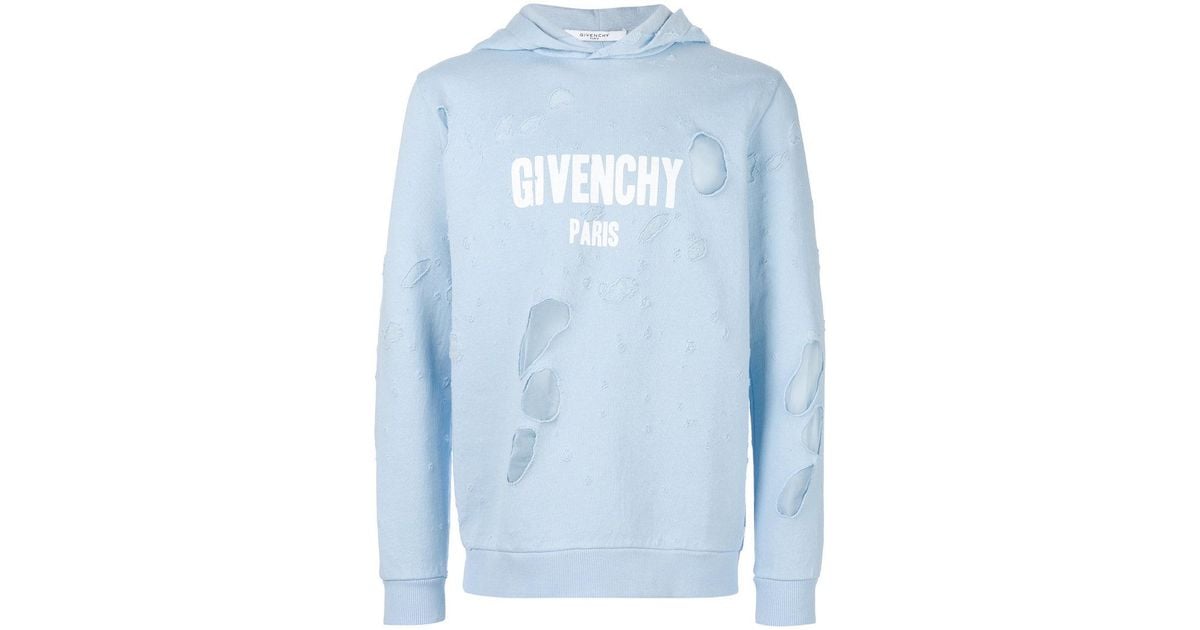 Givenchy distressed t shirt blue 2025