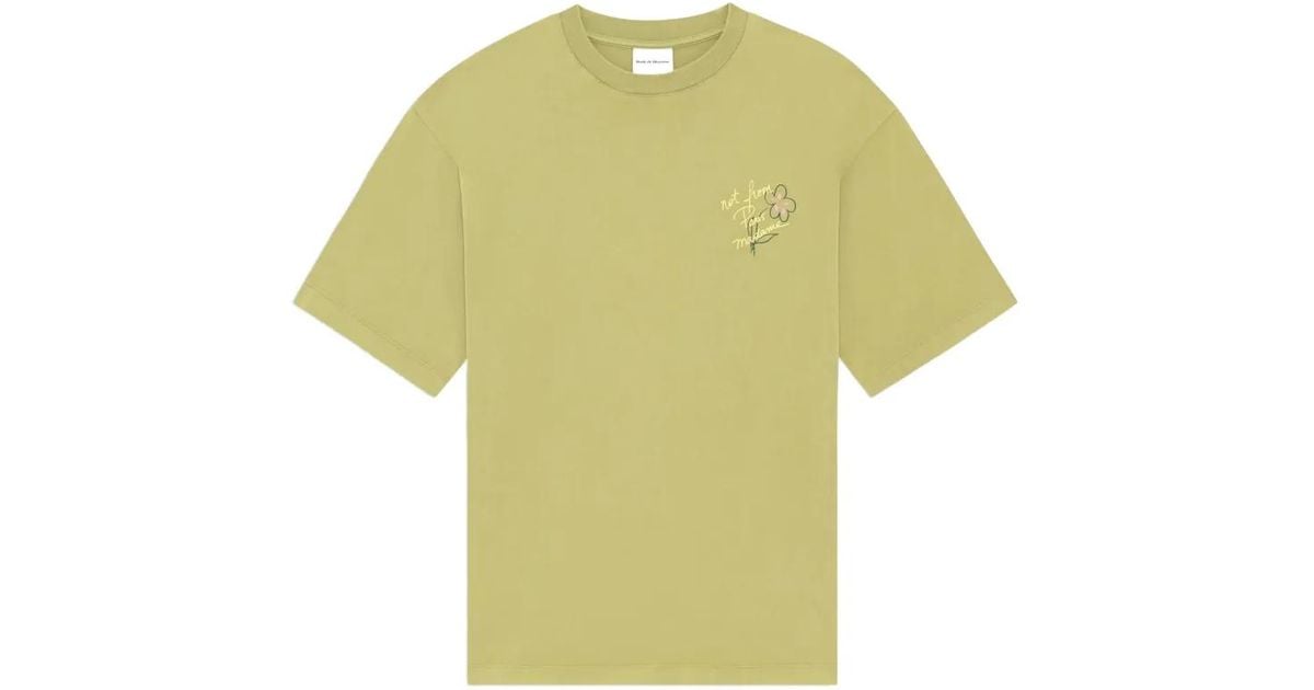 Drole de Monsieur Esquisse Slogan T-Shirt in Yellow for Men | Lyst UK