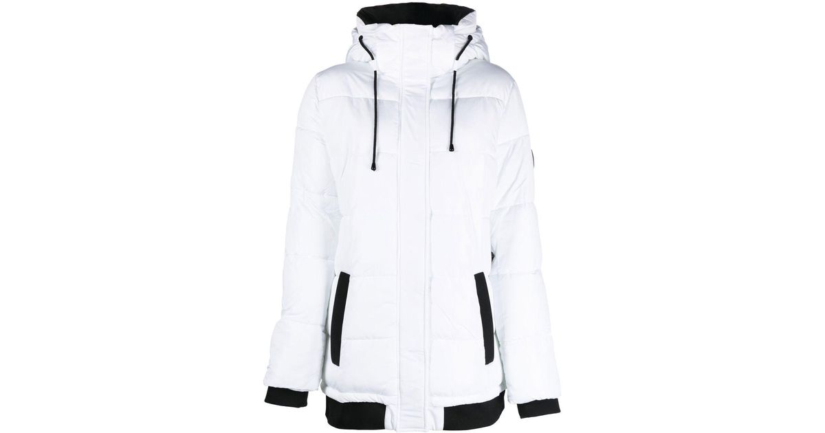 DKNY Belted Padded Coat in White Lyst Canada