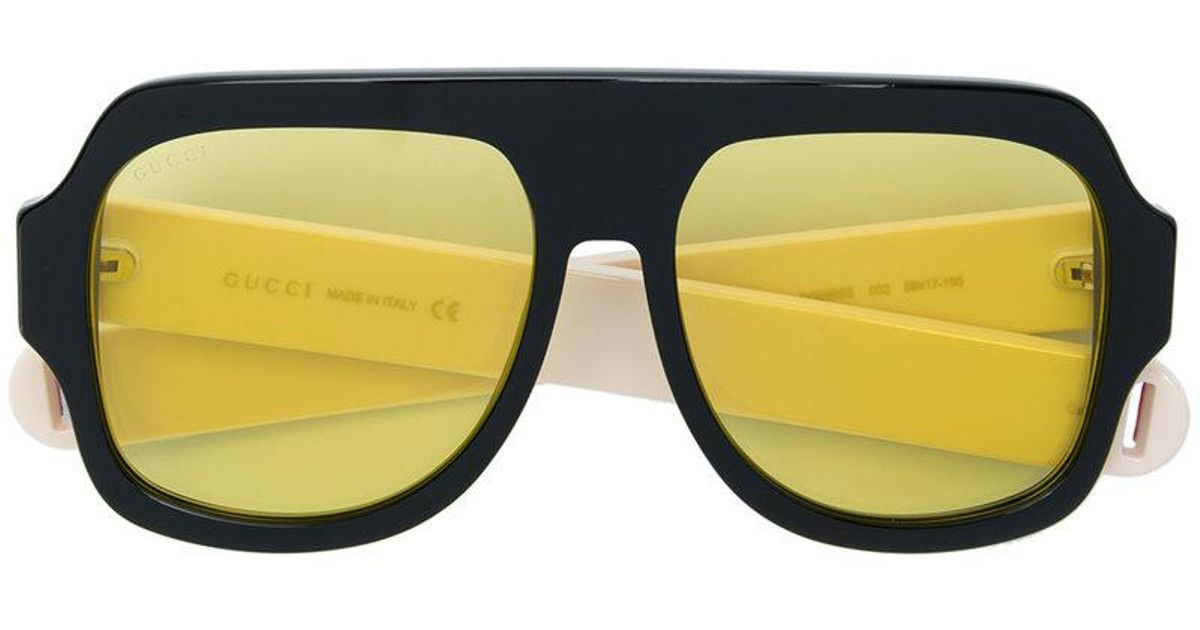 gucci yellow tint sunglasses