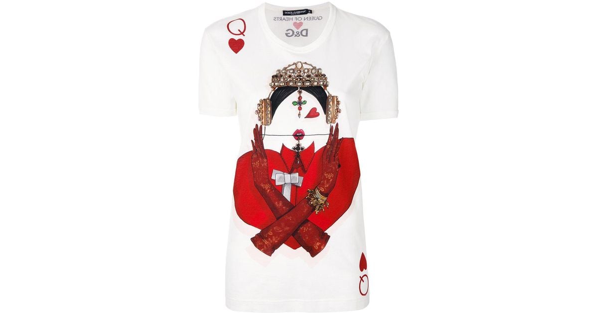 Dolce & Gabbana Queen Of Hearts T-shirt in White | Lyst