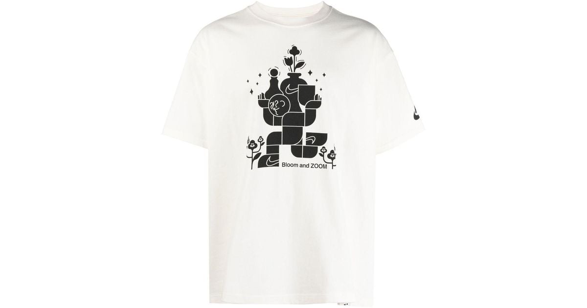 Nike Cotton Bloom And Zoom Print Tshirt in White for Men Lyst Canada
