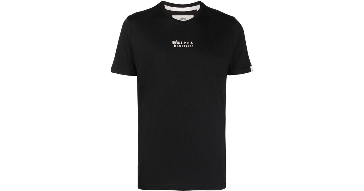 Alpha Industries Embroidered-logo Organic Cotton T-shirt in Black for ...