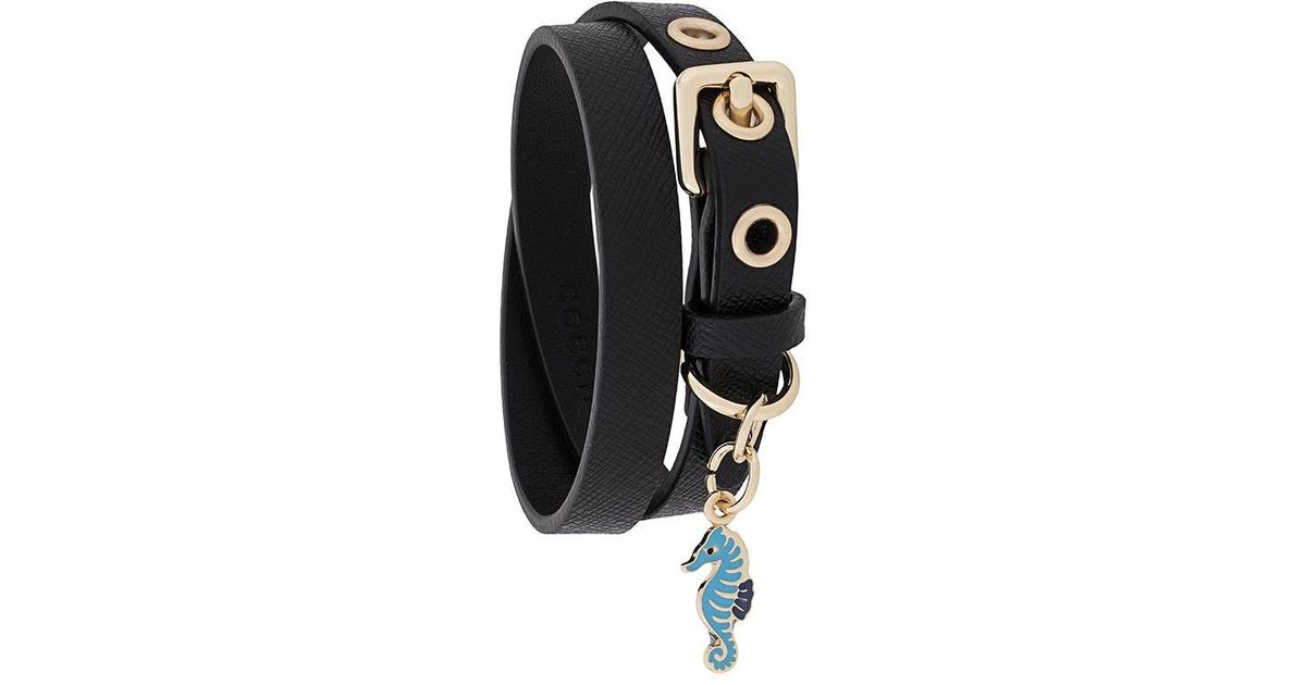 Coccinelle Seahorse Charm Bracelet in Black - Lyst