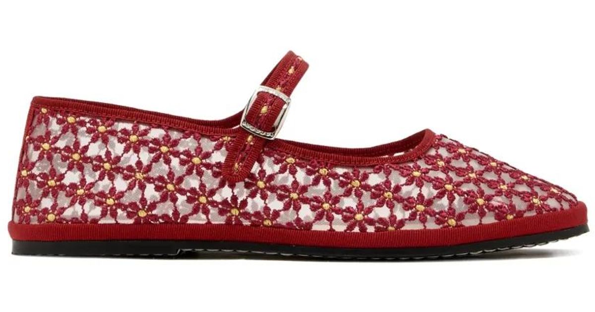 Capulet Bambina Rubina Floral-Embroidery Ballet Flats in Red | Lyst