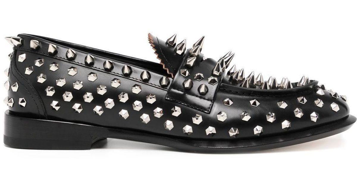 Alexander McQueen Leather Spike-stud Loafers in Black for Men | Lyst Canada