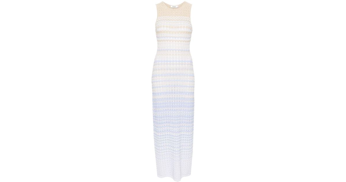 sandro zade chevron knit maxi dress Chevron-Knit in White lehenga-choli-suits-myanmar