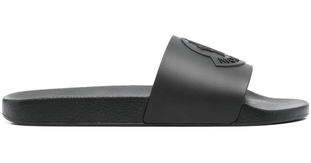Moncler Basile Slides in Black for Men | Lyst