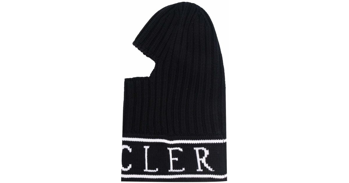 Moncler Logo Ribbedknit Balaclava in Black for Men Lyst