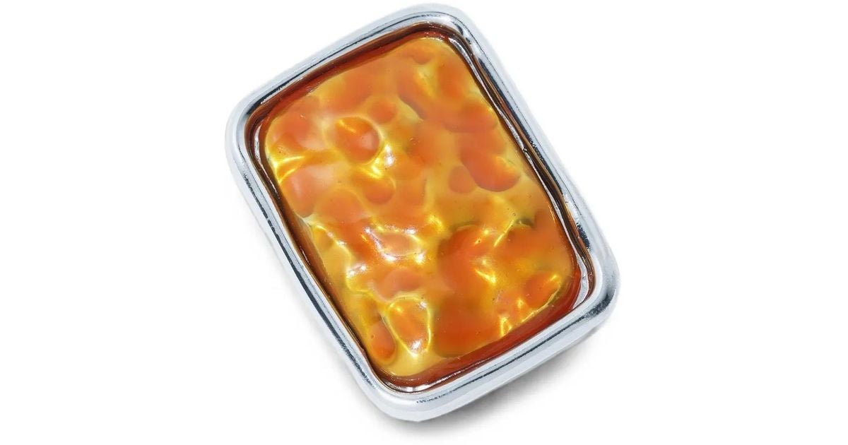 Female Orange Rectangle Toga Square Wave Brooch in Orange | Lyst