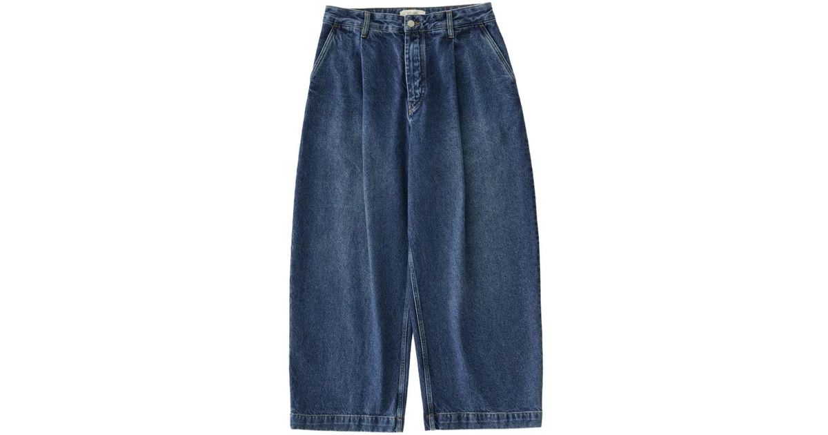 Studio Nicholson Puch Pleat Jeans in Blue for Men | Lyst
