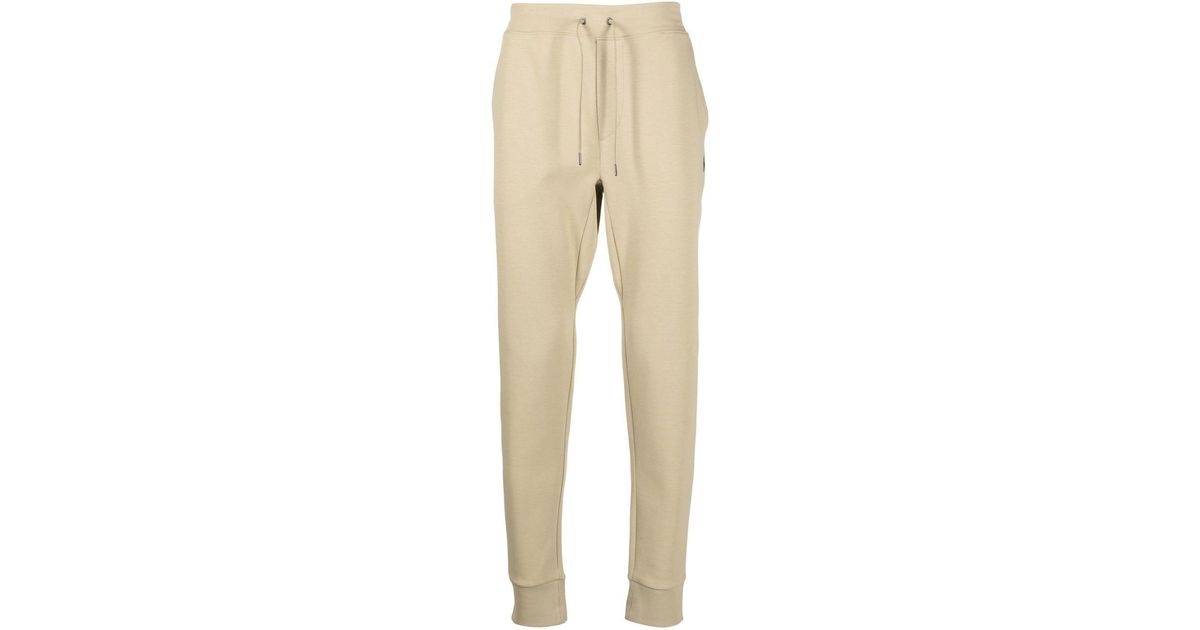 Polo Ralph Lauren Drawstring Tapered Track Pants in Natural for Men | Lyst