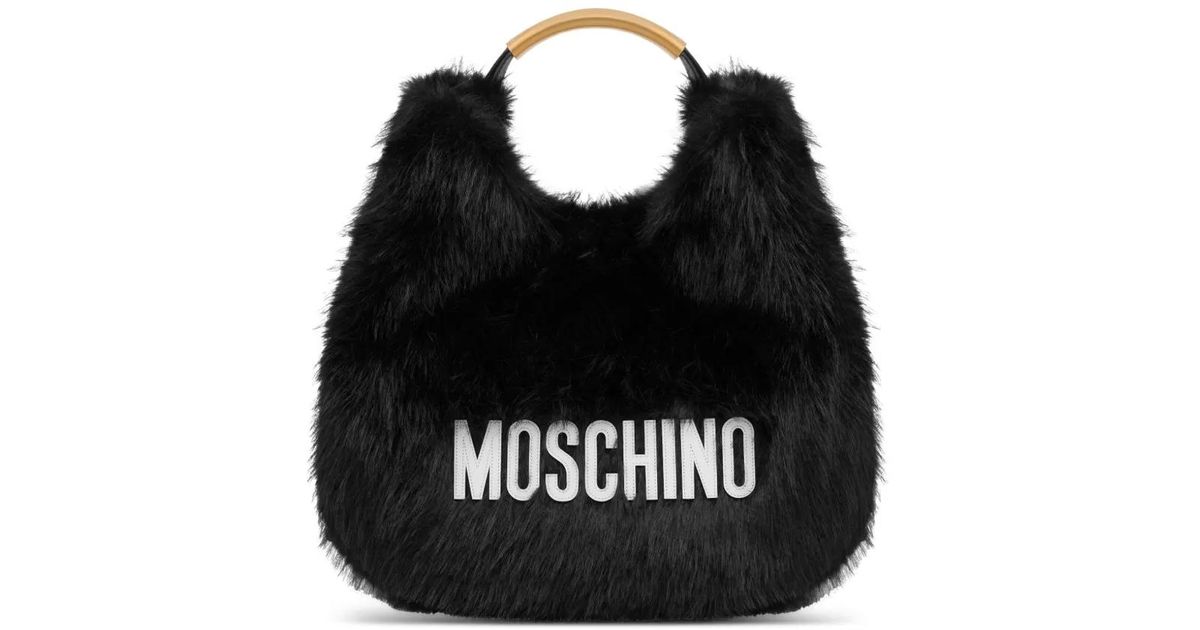 Moschino Faux-Fur Tote Bag in Black | Lyst