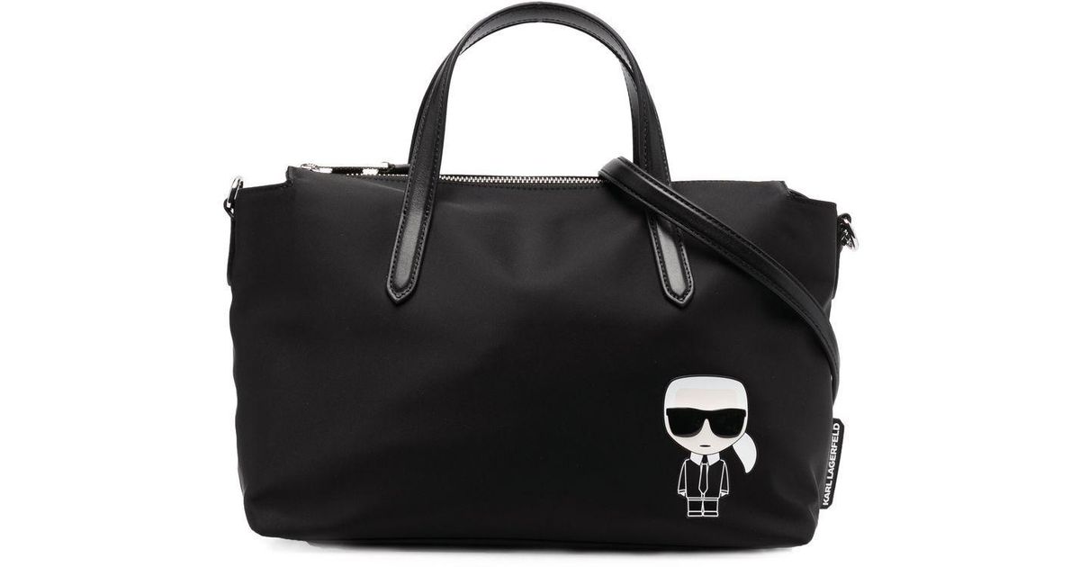 Karl Lagerfeld Synthetic K/ikonik Recyclednylon Satchel Bag in Black