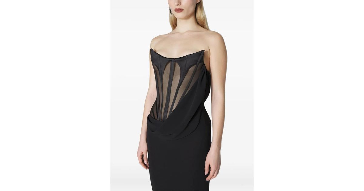 mugler draped corset dress Mugler