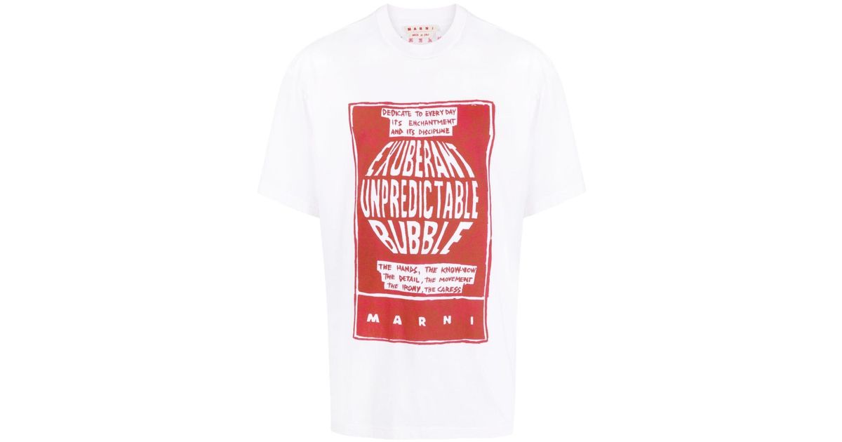 Marni Graphic-print Cotton T-shirt in Red for Men | Lyst Canada