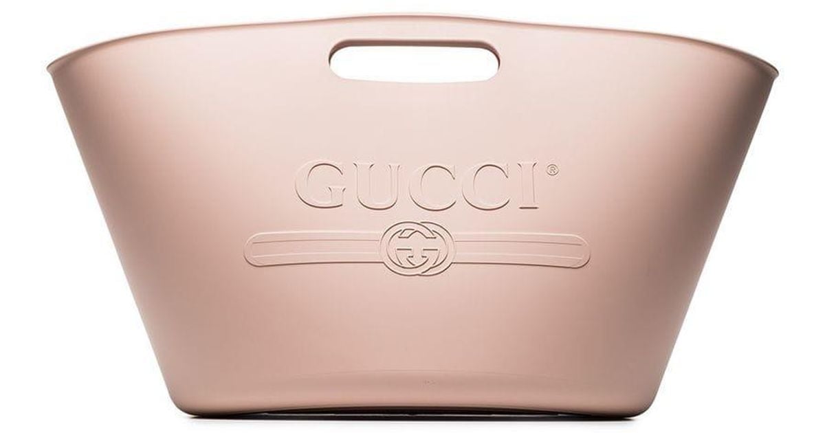 Gucci Pink Embossed Rubber Beach Bag Lyst